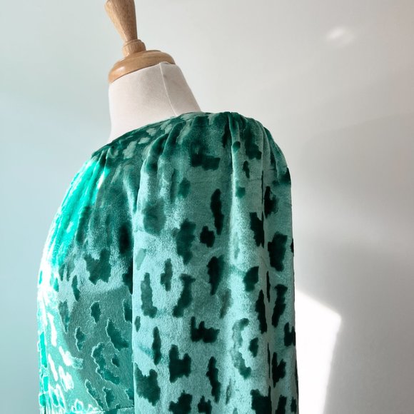 1980s RARE Oscar de la Renta green Velvet evening dress gown - Picture 10 of 10